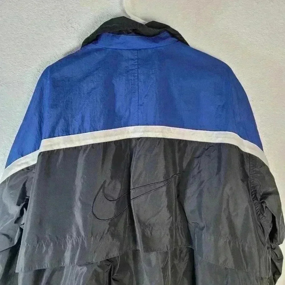 Nike Vintage 90s Black Blue Jacket Size XL White Tag - Picture 7 of 8